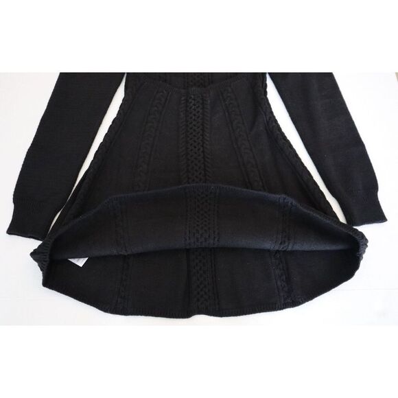 Free People OB1541763 Women's Sz M Black Small World Cable-Knit Mini Dress - Picture 9 of 11